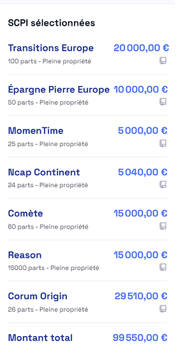 portefeuille SCPI
