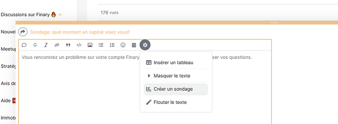 Création sondage