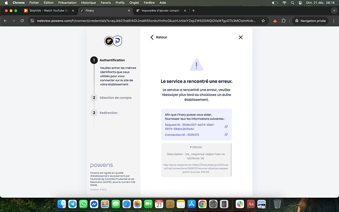 Bug ajout compte Trade Republic